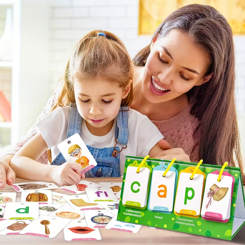 129Pcs AotBlcer Word Builder Game | Flash Cards Set for Kids Ages 3-6, Sight Words Preschool Classroom Phonics Learning, Early Reading Educational Tool for Speech Therapy and Special Education