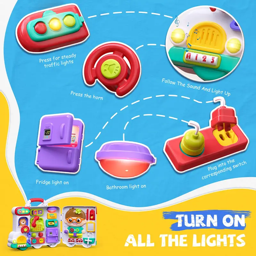 54in 1 Busy Board Toys for Toddler 1-3, Educational Toys for 1+ Year Old, Fine Motor Learning Baby Toys