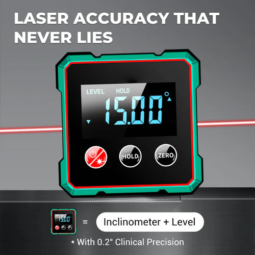 🎁🎁2025 Hot Sale 💥Magnetic Digital Angle Detector with Electronic Laser