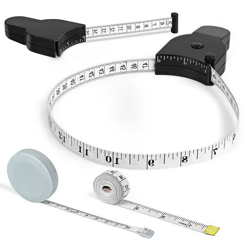 Hot Sale 60inch Black Retractable Fitness Body Tape Measure ABS Plastic Waist Measurement Tape in Metric System