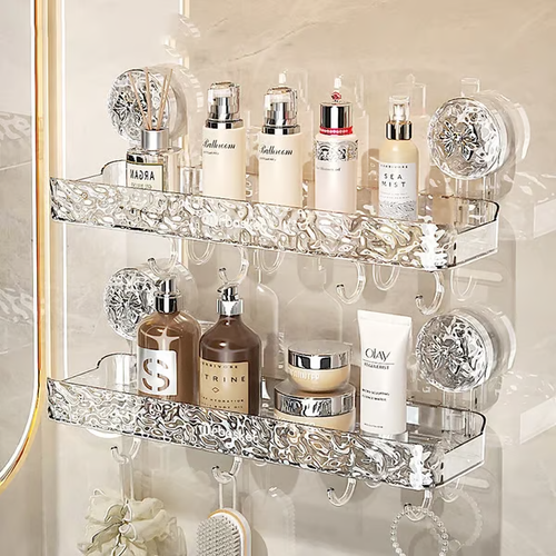🔥 Light luxury style punch-free storage rack