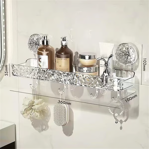 🔥 Light luxury style punch-free storage rack