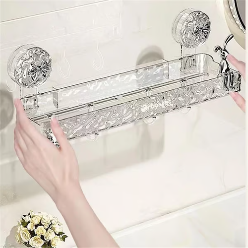 🔥 Light luxury style punch-free storage rack
