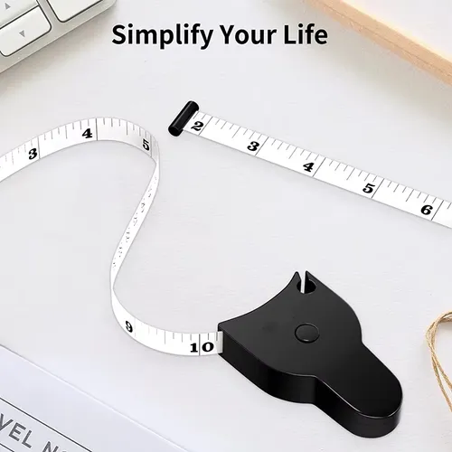 Hot Sale 60inch Black Retractable Fitness Body Tape Measure ABS Plastic Waist Measurement Tape in Metric System