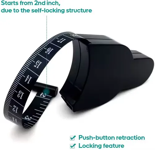 Hot Sale 60inch Black Retractable Fitness Body Tape Measure ABS Plastic Waist Measurement Tape in Metric System