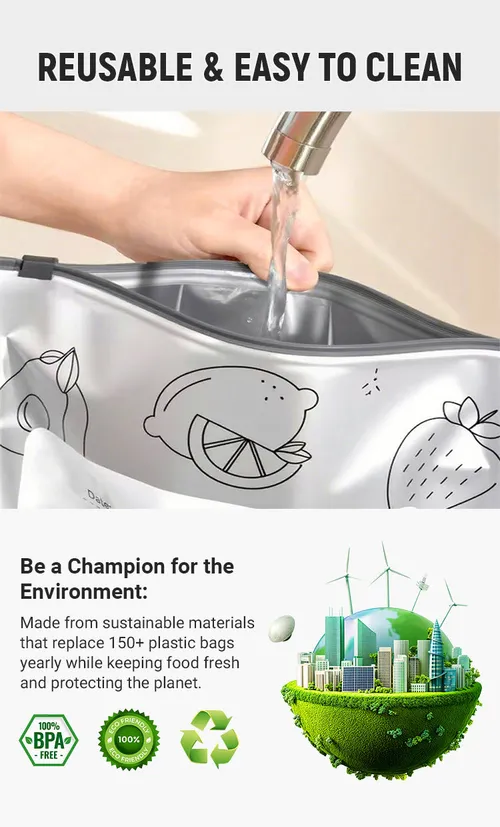 🥦Reusable Aluminum Foil Sealable Storage Bags