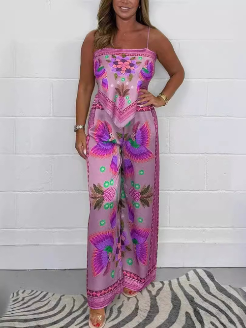 Women's Summer Colorful Cool Chiffon 2 Piece Set