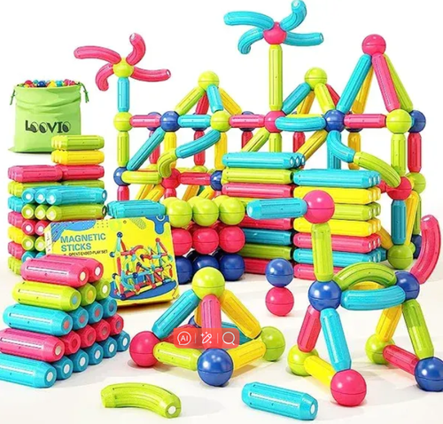 Magnetic Building Blocks Transparent Magnetic 3D Building Blocks 84 Pieces Children's Educational Toys (With Storage Box)