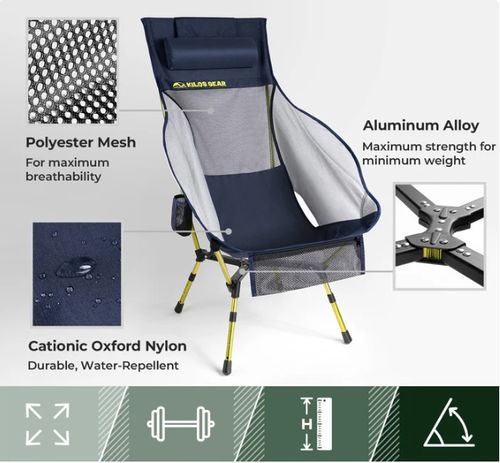 🌟Relax in Style: The Perfect High-Back Folding Chair for Outdoor Escapes