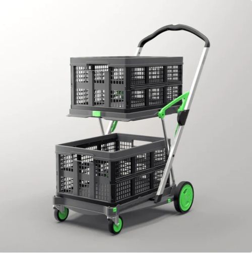 Multi use Functional Collapsible Carts | Mobile Folding Trolley | Shopping Cart with Storage Crate