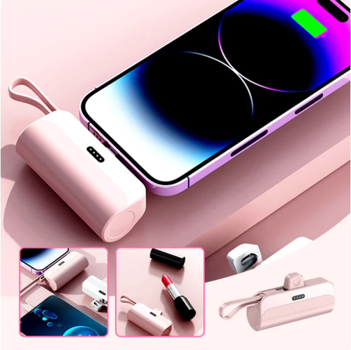 🔥10000mAh Mini Powerbank 5000mAh Type C Portable Powerbank For iPhone Charge Built in Type C Cable 2 in 1 Power Bank For Android