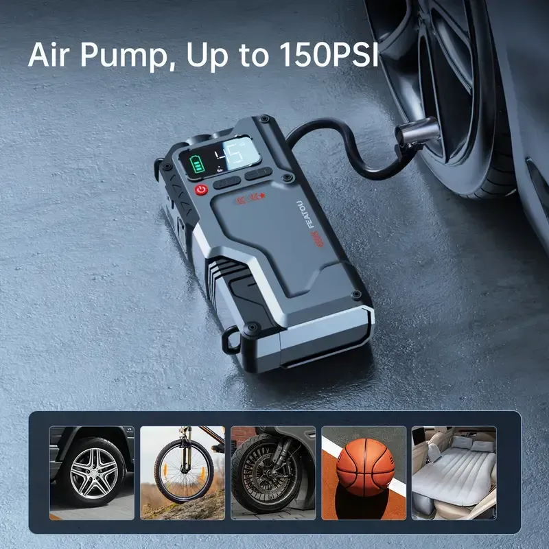 10000A Peak 5-in-1 Multi-Function Jump Starter - Jump Starters with Air Compressor