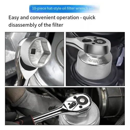 Oil filter wrench set (10-piece kit)