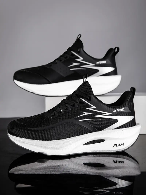 Men's Fashion Lightweight Casual Shoes, Soft Comfortable Lining, Light Cushioning, Strong Grip Sole, Ideal for Running and Daily Wear, Colorblock Sporty Running Shoes