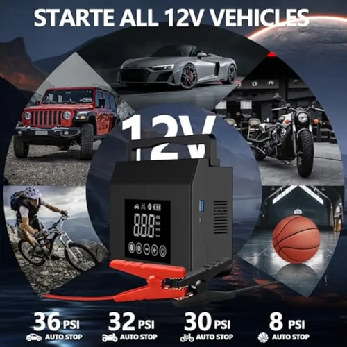 2026 Car Jump Starter with Tire Inflator