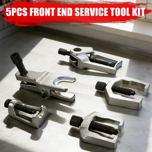 5pcs Professional Front End Service Tool Kit, Pitman Arm Puller, Ball Joint Separator Tie Rod Remover Tool