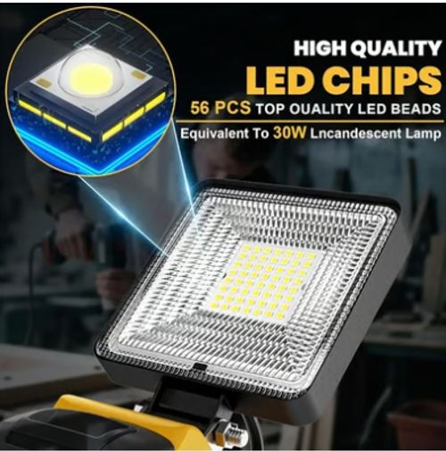 ⚡5400LM Cordless LED Work Light with Charging Ports