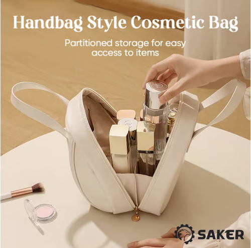 🎁2025 New Fashion PU Bag Large Capacity Portable Cosmetic Letter Travel Storage Outdoor Box Handbag Design
