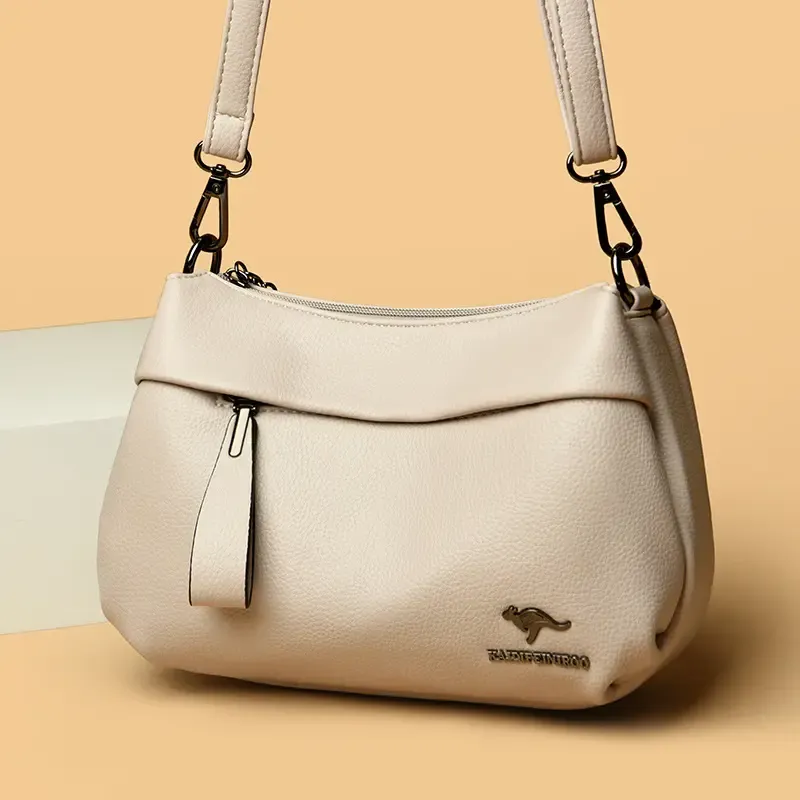 Fashionable versatile multi-layer zipper large-capacity casual bag