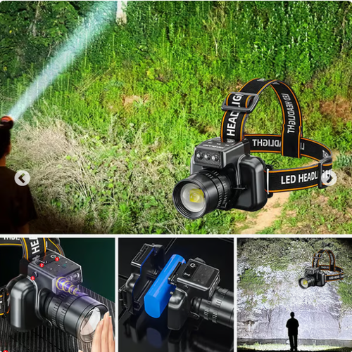 💡🔦Portable Zooming Led Head Lamp Fishing Headlight Mountaineering Camping Headlamp Hiking Light Torch Flashlight