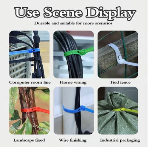 Adjustable Releasable Zip Tie Strap Eco-Friendly Nylon Cable Ties for Wire Wraps Reusable Cable Management Solution