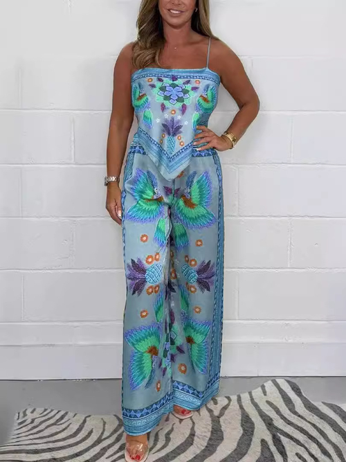 Women's Summer Colorful Cool Chiffon 2 Piece Set