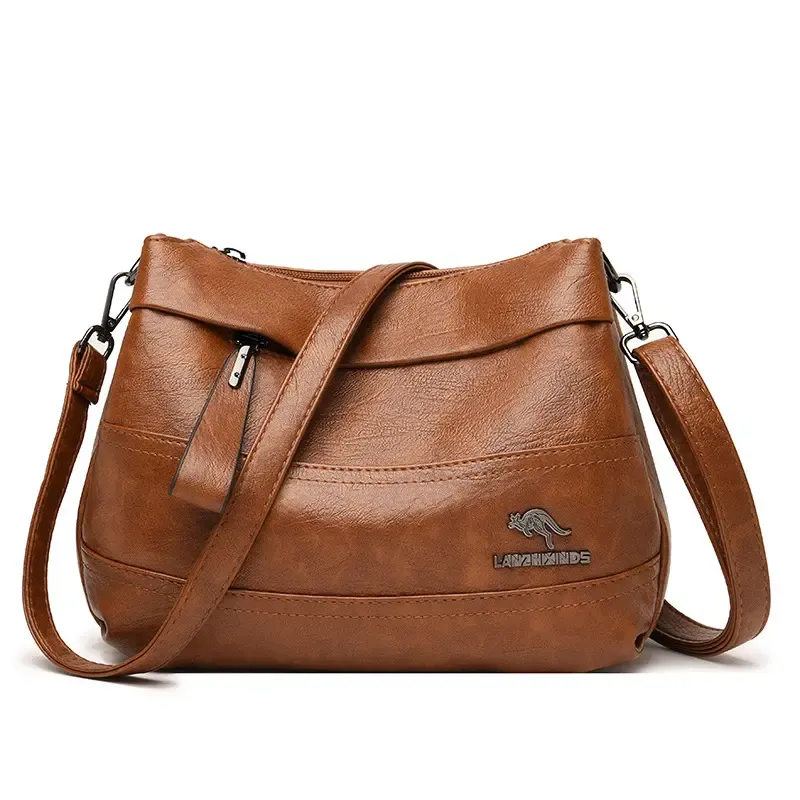 Fashionable versatile multi-layer zipper large-capacity casual bag