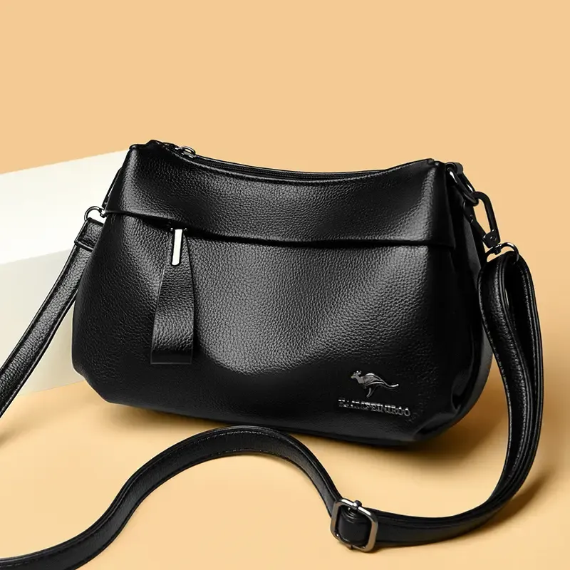 Fashionable versatile multi-layer zipper large-capacity casual bag