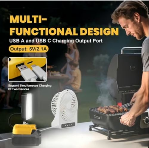 ⚡5400LM Cordless LED Work Light with Charging Ports