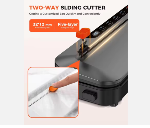 75Kpa Vacuum Sealer Machine, 6-in-1 Food Sealer with Digital Timer  Dry.Moist Modes, Compact Design, Includes 10 Bags
