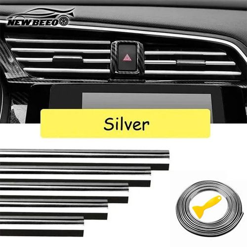 Chrome-plated car air outlet decorative strips 60 pieces  ( size: 200mm*8mm*4mm)