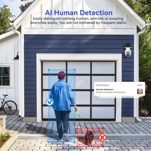 AI Smart 355° Panoramic Wireless Solar Security Camera