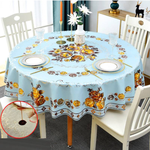 Luxury Waterproof & Oil-Proof Wash-Free Round Tablecloth✨