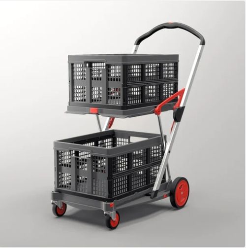 Multi use Functional Collapsible Carts | Mobile Folding Trolley | Shopping Cart with Storage Crate