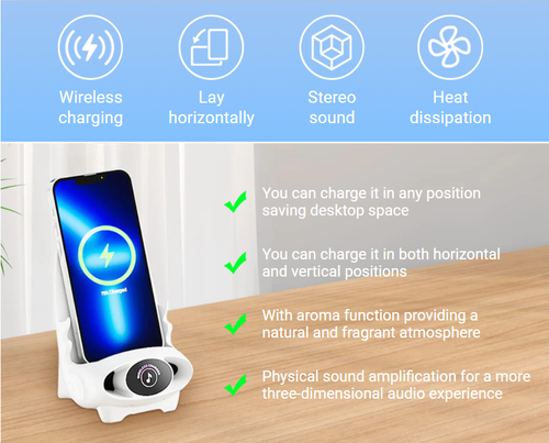 🔥Wireless Fast Charging Multi-functional Phone Stand – Suitable for All Phones