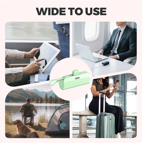 🔥10000mAh Mini Powerbank 5000mAh Type C Portable Powerbank For iPhone Charge Built in Type C Cable 2 in 1 Power Bank For Android