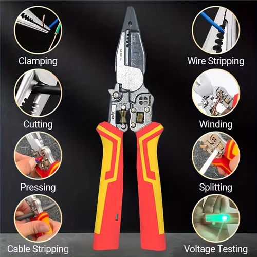 8 in 1 wire stripper with voltage tester