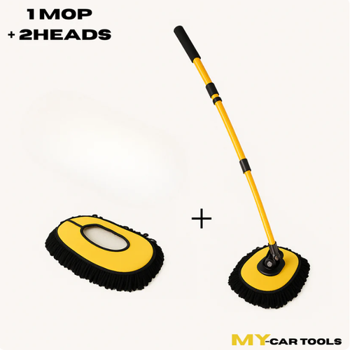 Telescopic Microfiber Cleaning Mop Carwash Mop Duster 15 Degree Bend Car Wash Brush with Long Handle