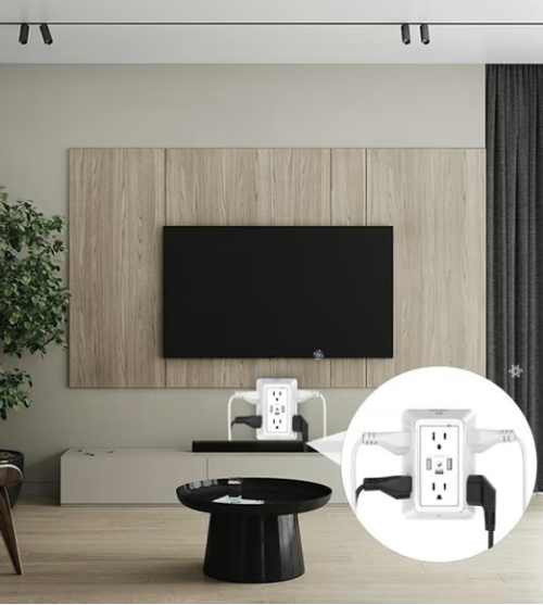 🔥 🔥 🔥Socket Wall Outlet, 6 Surge Protector Outlet Extender with USB C Multi Plug Outlet and Smart Night Light