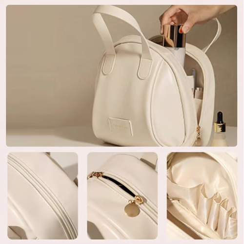 🎁2025 New Fashion PU Bag Large Capacity Portable Cosmetic Letter Travel Storage Outdoor Box Handbag Design