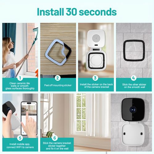 📢 Magnetic Crystal-clear security camera 🎥 Colour Night Vision 🌙 24Recording & Smart Alerts - Easy Install! 🔒Memory card (32GB）sy Install! 🔒Memory card (32GB）