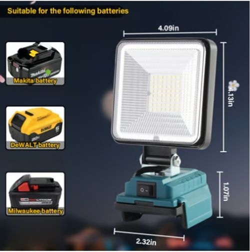 ⚡5400LM Cordless LED Work Light with Charging Ports