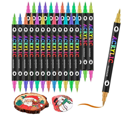 Double-ended acrylic paint markers - 36 pcs-72 colors