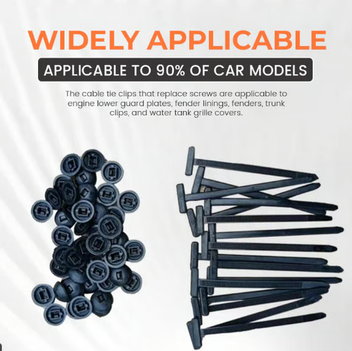 🎁 🚗Through Bolt Zip Tie Style Clips Plastic Cable Ties With Buckle for Engine Fender Liner Mudguard Trunk Interior Fixing