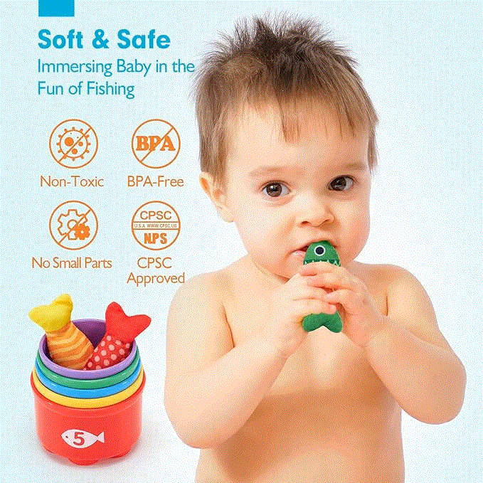 👉 22 Pieces Toddler Fishing Toys Montessori Toys Suitable for 1-3 Years Old Boys Girls Birthday Gift