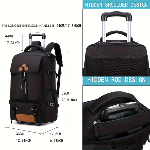 A high-end travel backpack with wheels