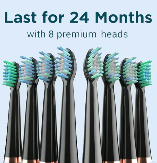2025 Trend USB  Charging Rechargeable Whitening Smart Sonic Automatic Electric Toothbrush .Ultrasonic electric toothbrush with stand and 8 brush heads