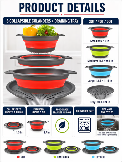 🥗💧Kitchen Colander Set ✨