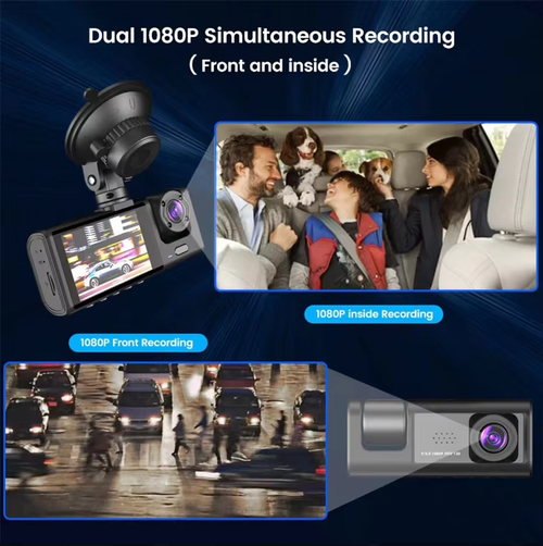 🔥2025 New Arrival🔥 🚗Safe Driving 3 Channel Camera Cycle Video Recorder