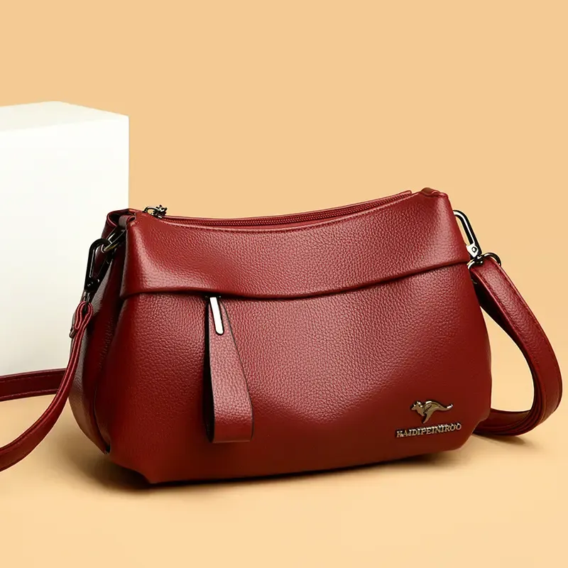 Fashionable versatile multi-layer zipper large-capacity casual bag